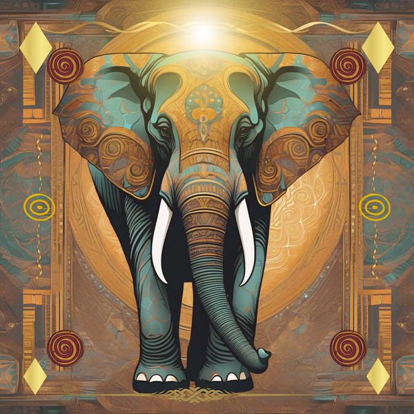 Tenture murale animal totem Eléphant livrée avec attache murale